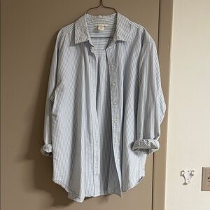 H&M Light Blue Striped Casual Shirt